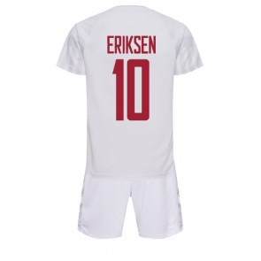 Danmark Christian Eriksen #10 kläder Barn VM 2022 Bortatröja Kortärmad (+ korta byxor)